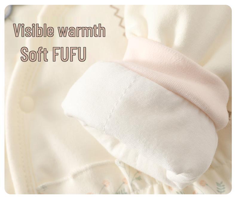 Autumn/Winter Baby Girl Cotton Jumpsuit - Thick, Warm Newborn Romper