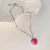 Colorful Butterfly Rabbit Collar Chain Cute Heart Pendant Necklace for Girls Sweet Heart Clavicle Chain Jewelry Women