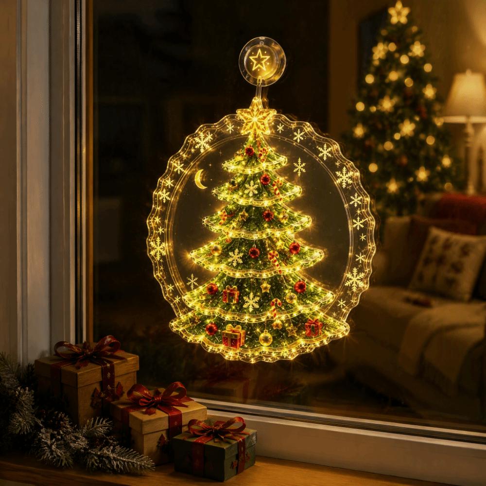 Suction Cup Christmas Window Lights Hanging Window Decorations  Home Party Decorations