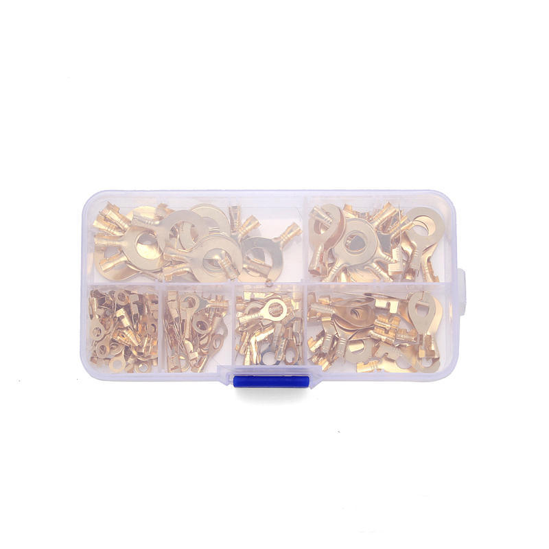 Gold Insulated Copper Ring Crimping Terminal Wire Connector Electrical Kit Waterproof Round Grounding Lug