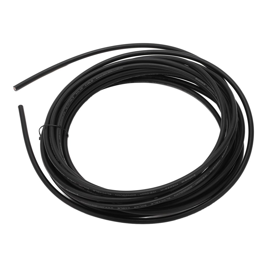 Solar Panel Wire High Temperature Resistant XLPE Energy Saving Low Eccentricity Solar Photovoltaic Cable Black 6mm² 50m