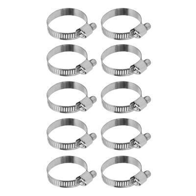 10Pcs Stainless Steel Hose Clamp Adjustable Pipe Hose Clip Accessories for 20 35mm Hose