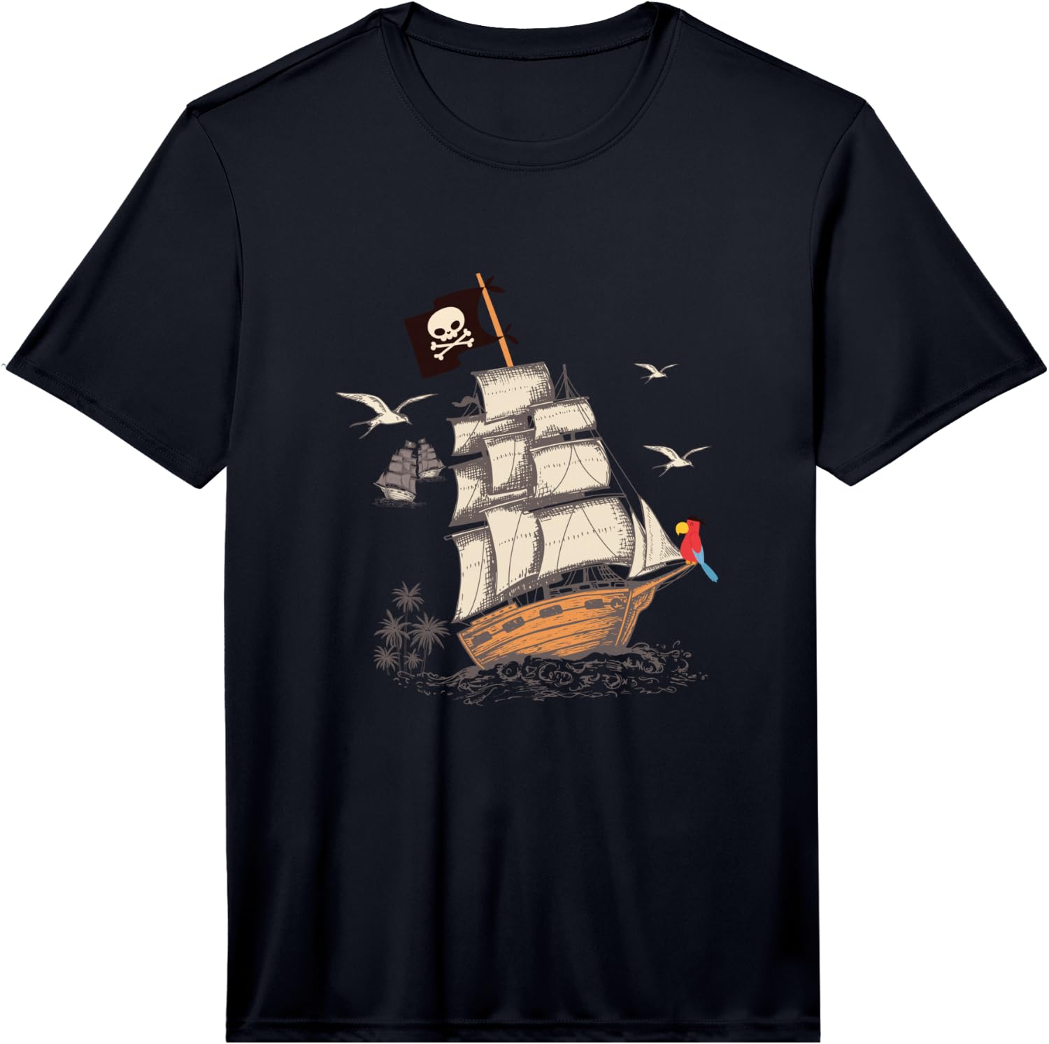 Pirate Ship Nautical Boat Pirate Flag Funny Gift Performance Unisex T-Shirt S