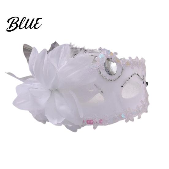 Venetian Style Mask Half Face Masquerade for Women Mesh Flower Rhinestone Mask Costumes Accessory Halloween Carnival Prom Ball Party