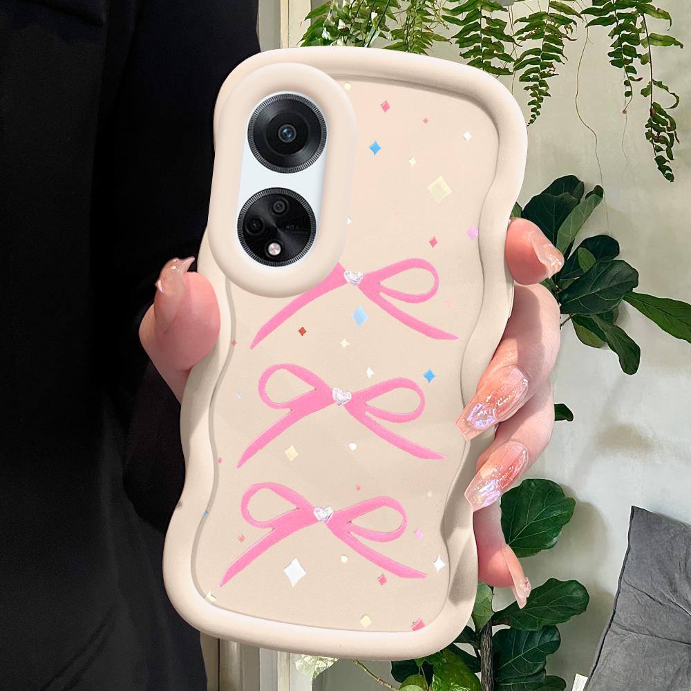 

Окрашенный узор Big Wave Edge Мягкий силиконовый материал Macaron чехол для телефона противоударный защитный резиновый чехол для OPPO Reno Realme OPPO A57 4G белый