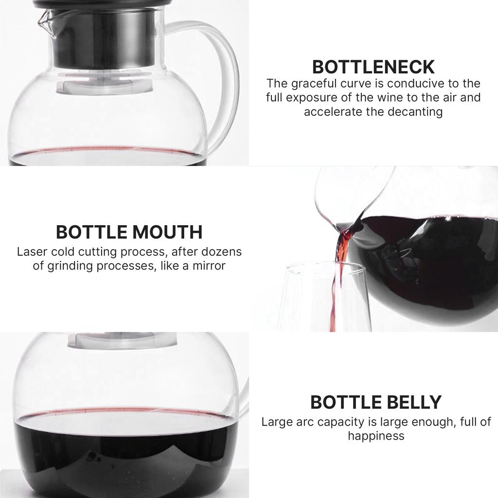Electric Wine Decanter for Alcohol One Click Shaking 750ml Large USB Rechargeable Decanter