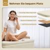 Storage Bench, Seating Bench with 65 L Storage Space, Teddy Fleece Fabric, Rubberwood, 120 X 42 X 45 Cm, Beige