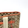 Coach Canvas Shoulder Tote Bag Leather Orange Women 8679 Used