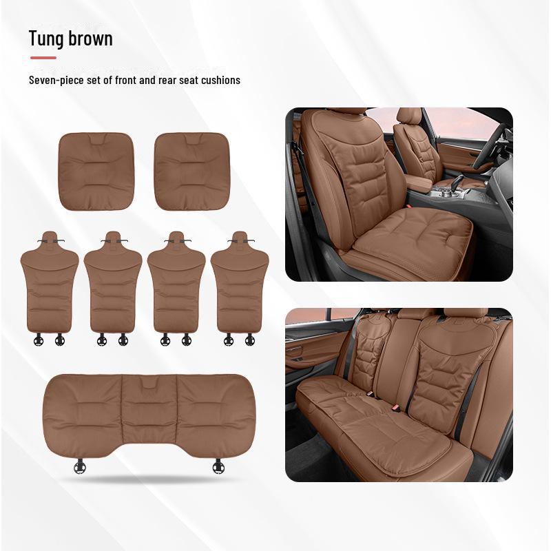 Universal Ventilated Nappa Leather Car Seat Cushions - Four Seasons, Breathable, High-Grade, Perforated Design for All Models.