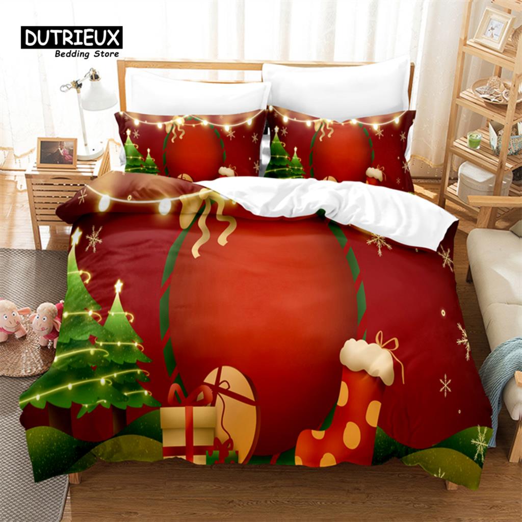 Comforter Golden Christmas Deer Christmas Deer Bedding Set Soft Comfortable Breathable Comforter (quilt)-EU Single(135*200cm)3pcs