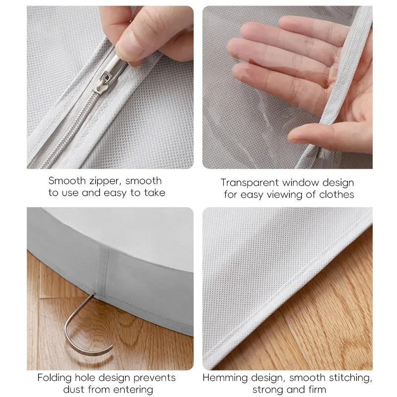 Dustproof Clothing Covers Waterproof Clothes Dust Cover Coat Suit Dress Protector Hanging Garment Bags Closet Organizer