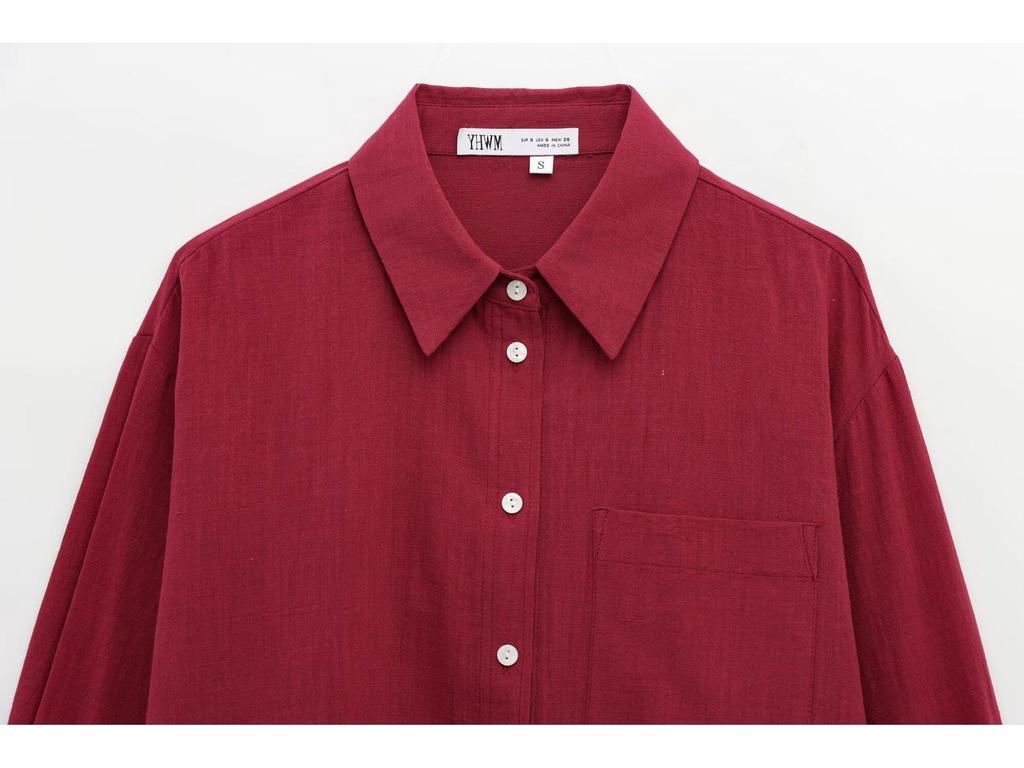 Spring 2025 Women's European and American Style Linen Loose Shirt - Fashionable and Versatile