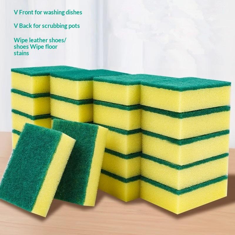 50Pcs Highly Absorbent Double-Sided Sponge Magic Cleaning Pot Rust Sponge Cleaning Brush Kitchen Cleaning Tool