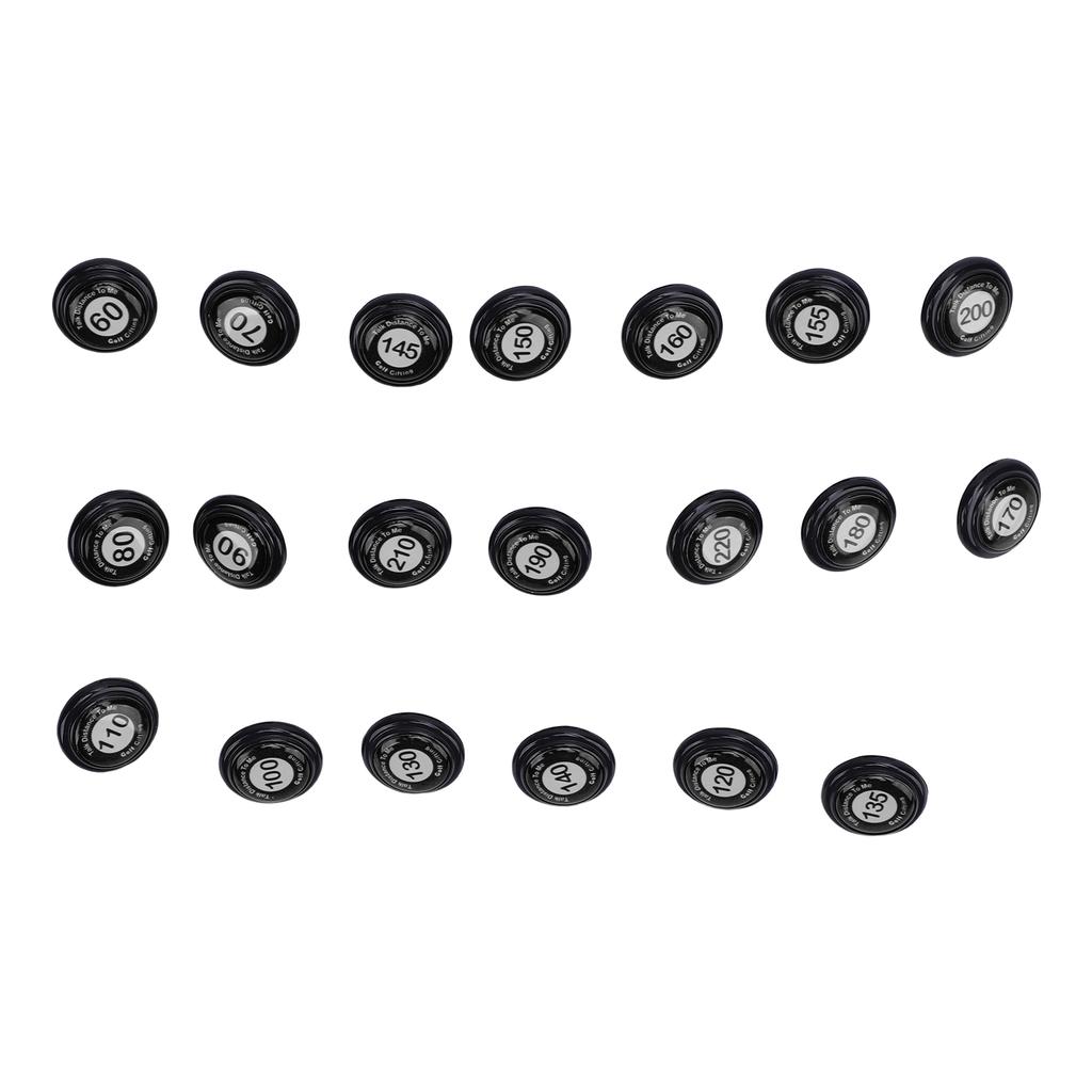 20pcs Club Distance Markers Ball Position Markers Club Yardage Sign ABS for Outdoor Sports Black