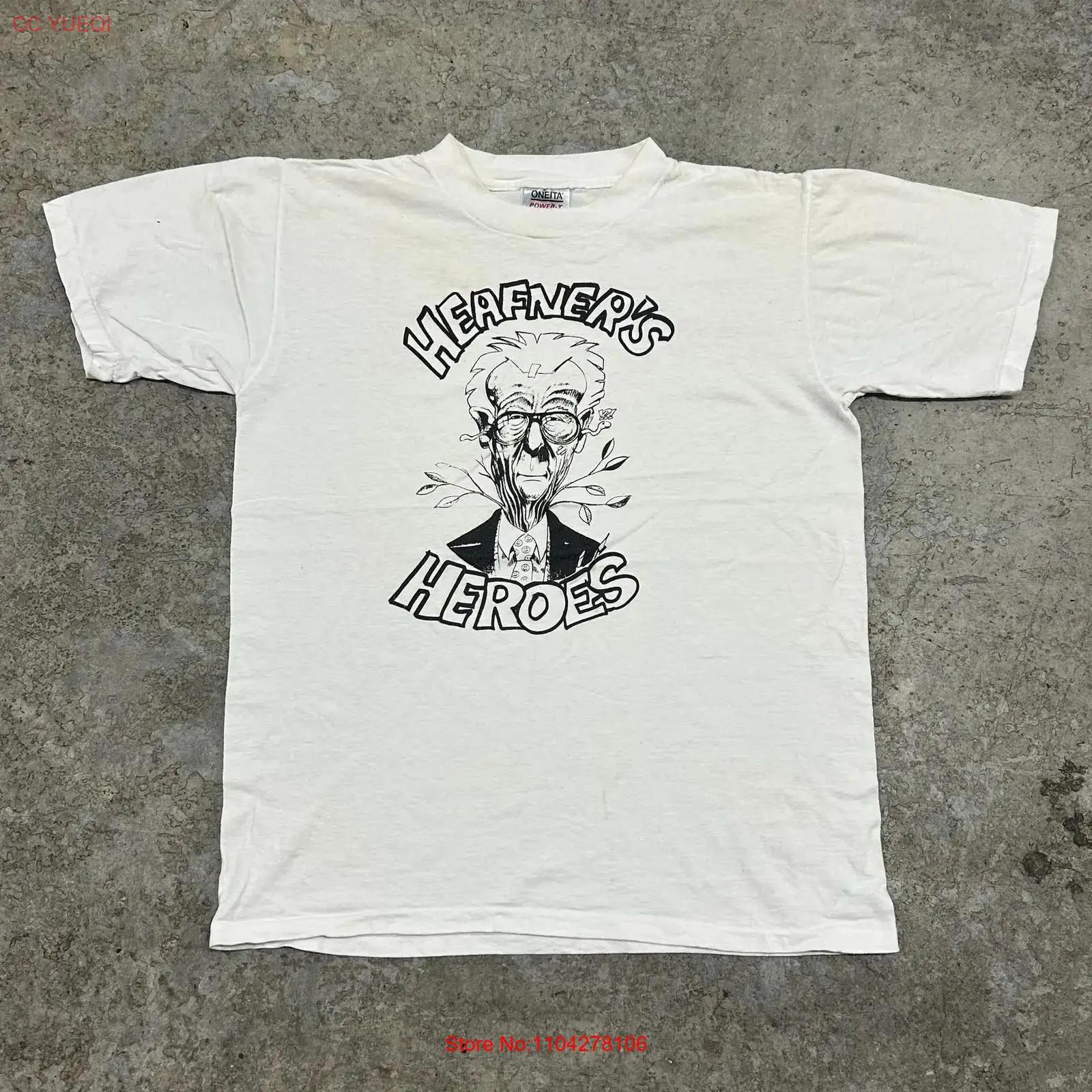 

Vintage Heafner s Heroes T Shirt Mens Large White Oneita Power 90s vintage Washed designer clothes Versatile Casual Comfortable S разноцветный