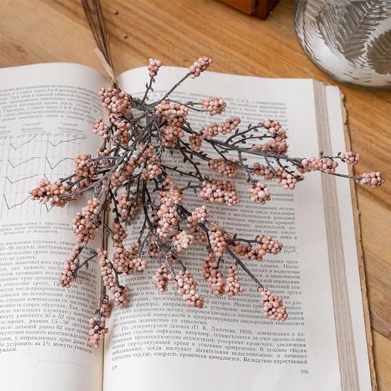 4 Pcs Artificial Berry Stems Faux Fruit Branch Realistic Fake Plants Ornaments for Christmas Wreath Crafts Wedding Party Winter Home Decor