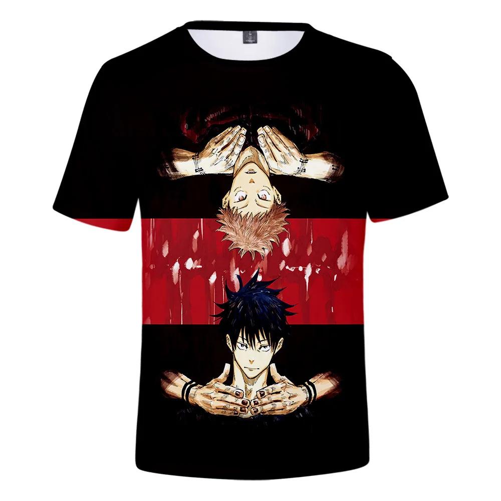 Summer Round Neck 3D Japanese Anime Jujutsu Kaisen Gojo Printed Top Fashionable Casual Short Sleeved Children's Boy T-shirts