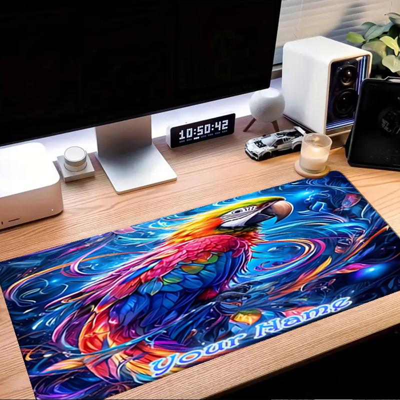 1PC Custom Name Colorful Parrot Fantasy Mouse pad, keyboard and mouse desk pad, for computer notebook Birthday Gift For Any Room Or Office