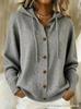 Women's Casual Solid Color Hooded Knit Cardigan Sweater - Lazy Style, Single-breasted, Loose Fit, Versatile Outerwear