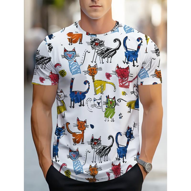 Men s 3D printed T-shirt outdoor sports casual short sleeve S