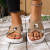 Beach Flip-flops with Thick Soles, Casual Women's Breathable Flat Shoes