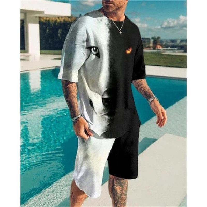 16 summer new fashion 1D lion print men's sportswear 1-piece wholesale