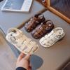 Gladiator Children Sandals Girl Soft Princess Shoes Retro Brown Roman Sandal Outdoor Braided Shoe Beige Kids Shoets Weave G03223