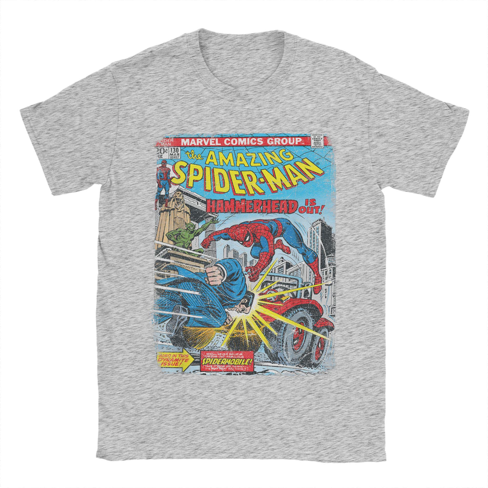 

Miniso SpiderMan Classic Retro Comic Hammerhead Mens Womens Vintage 2K Crew Neck Harajuku Tshirt Printed Oversized Top S