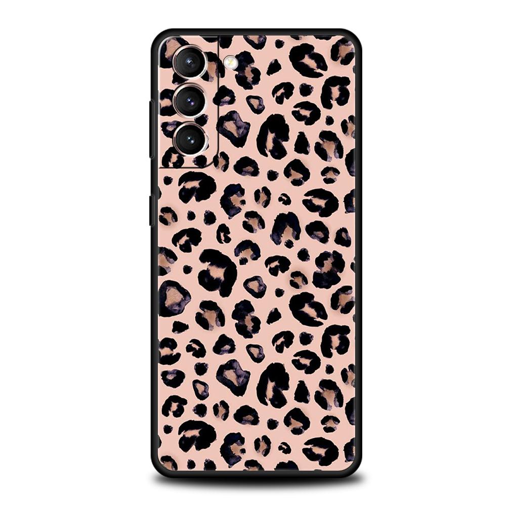 Leopard Print Phone Case for Samsung Galaxy S24 S23 S22 S20 S21 FE Ultra S10 S10E S9 S8 Plus 5G Silicone Cover Fundas Capas Bag