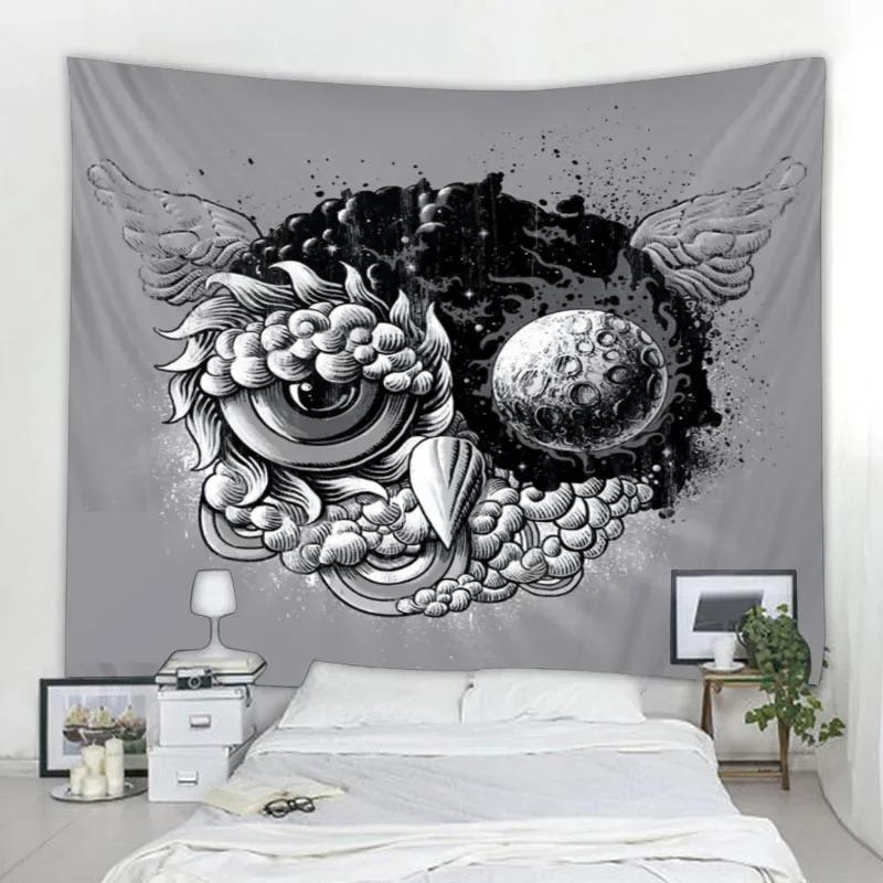 Kreativer Eulen-Dekowandteppich Büro Wohnzimmer Dekoration Zuhause Wandteppich