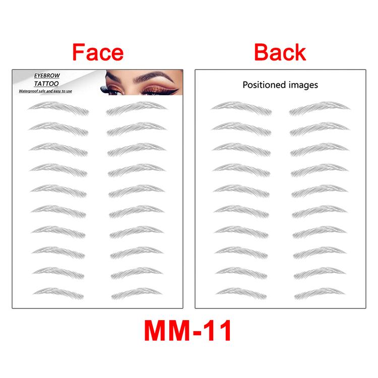 New Arrivals Water Transfer Girls Cosmetic Disposable Fake Temporary 4d Eye Brow Tattoo