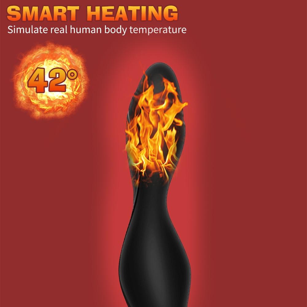 Smart Heating Anal Plug Electric Shock Butt Plugs Anal Beads Prostate Massager Female Masturbator Erotic Sex Toys for Couple