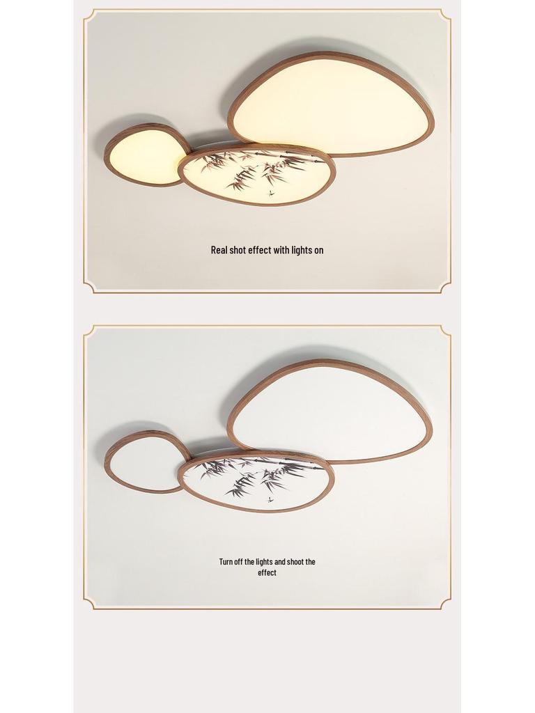 Ultra-Thin Pebble Ceiling Light with Song Dynasty Ink Aesthetics