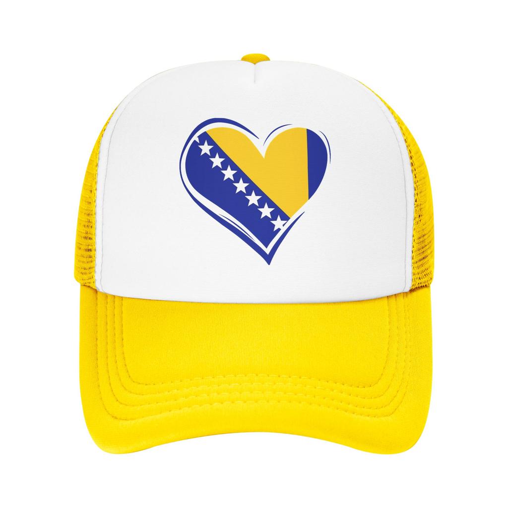 Bosnia and Herzegovina Flag Mesh Baseball Caps Adult Outdoor Trucker Worker Cap  Hat Breathable Summer Trucker Cap