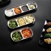 Cuencos de acero inoxidable divididos para salsa, plato para salsa, condimentos, bandeja para salsas, vinagre, especias, salsa de tomate, sal y azúcar