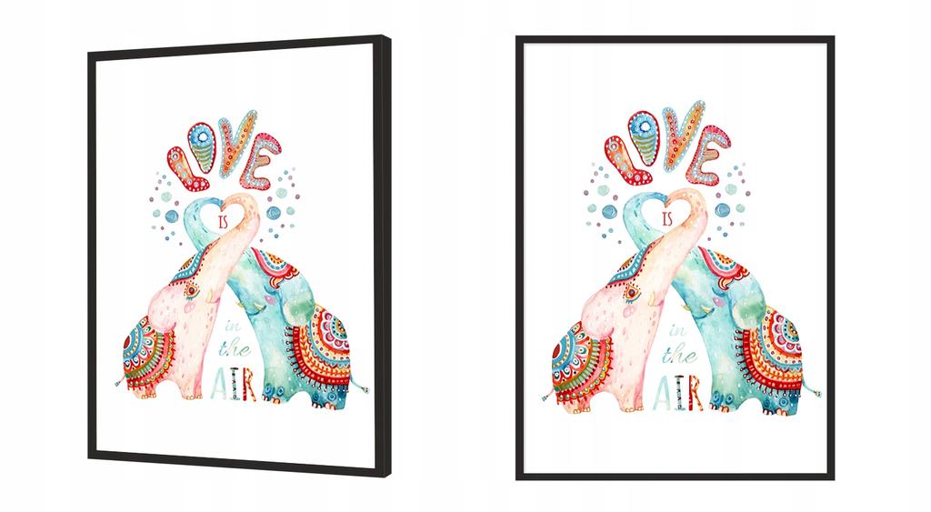Picture Poster In a Frame 53x73 Cm Elephants P998