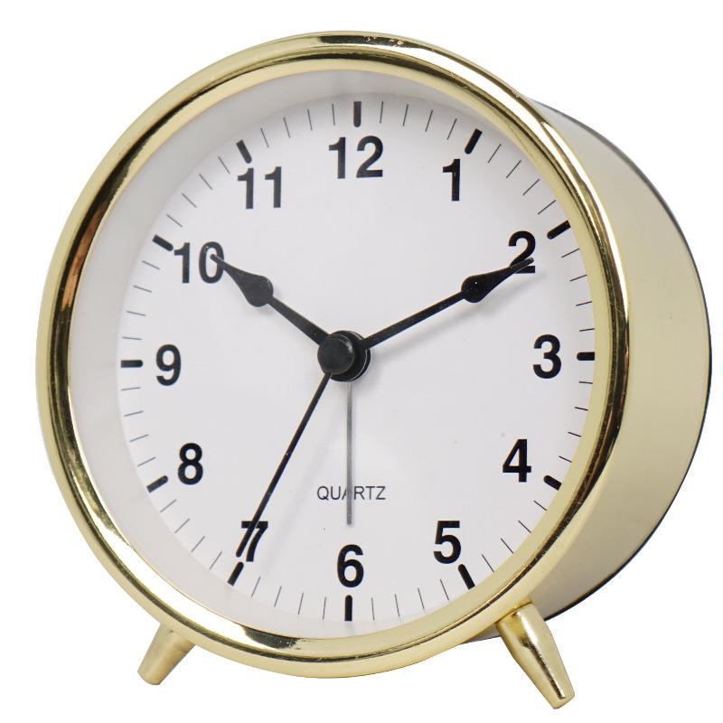 

3,8-дюймовый металлический креативный будильник, маленький бесшумный ночник, прикроватные часы для спальни