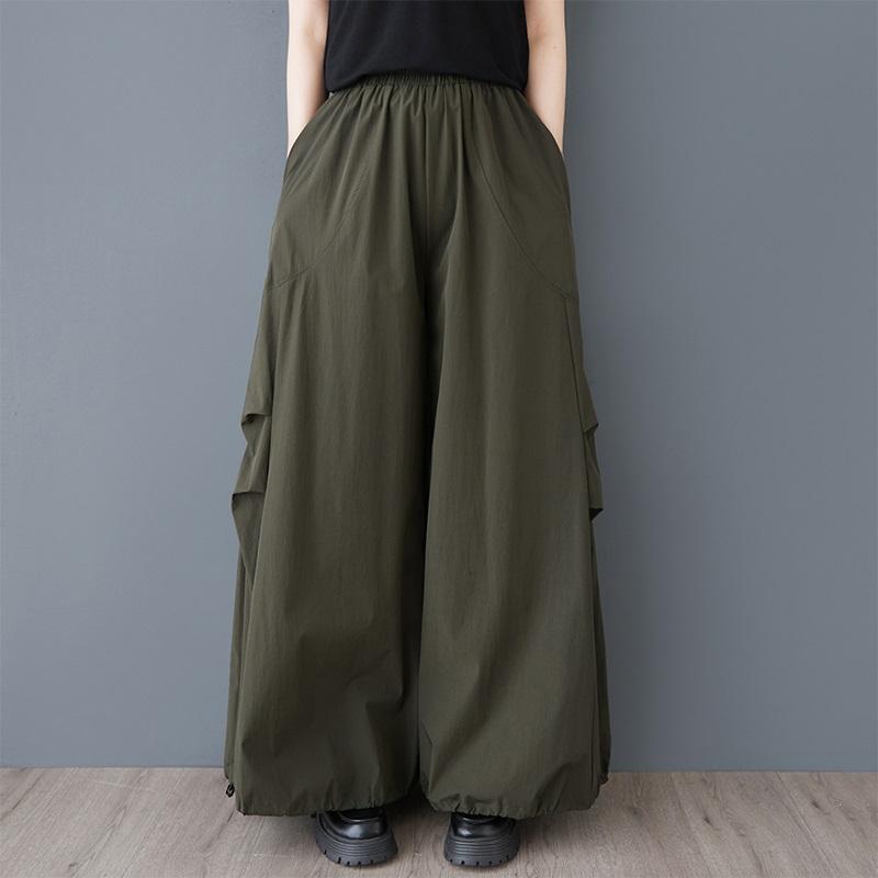 Plus size Vintage talie înaltă Casual largi lungi primăvară vară pantaloni largi pantaloni femei