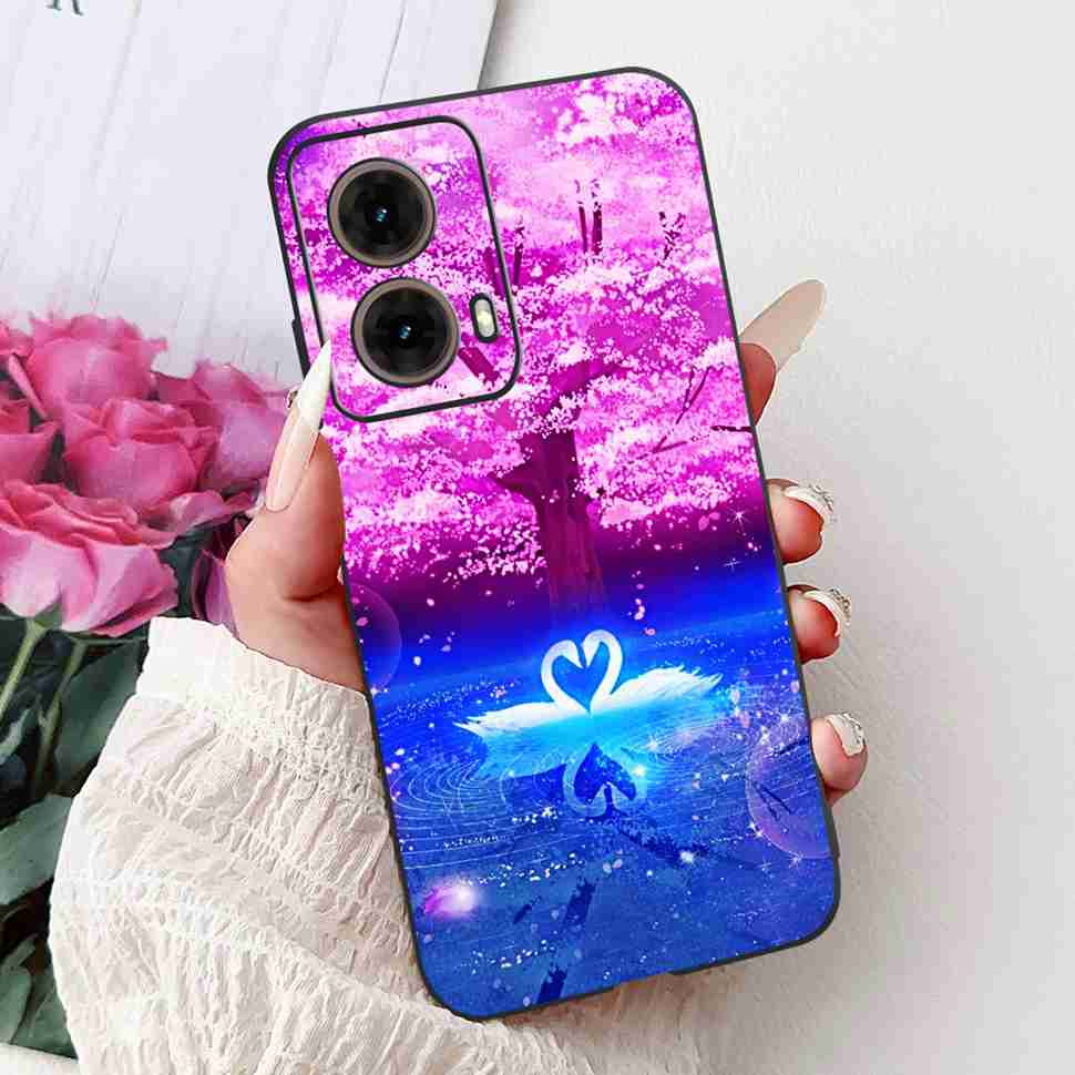 For Motorola Moto G85 5G 6.67" Case Sweet Love Flower Soft Silicone TPU Cover For Moto G85 G 85 XT2427-3 Shockproof Shell Bumper