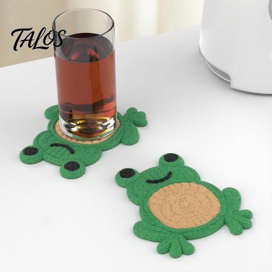 Frog Coasters, 3D Printed Drink Coasters, Anti-Slip Felt And Cork Heat Resistant Coasters, for Table Protection Desk Decor