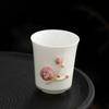 Handmade Floral Embossed Carved Relief Porcelain Tea Cup 80ml Chinese Kungfu Ceramic Cup for Ladies Holiday Gift