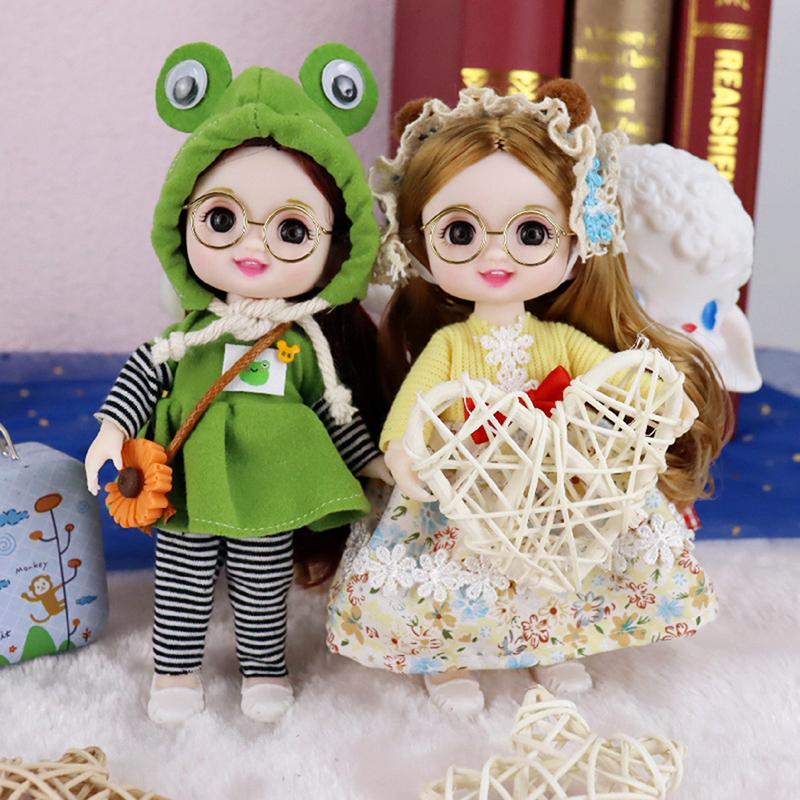 Cute 17Cm Princess Doll With Clothes 13 Joints Ob11 Bjd Dolls Dress Up Toy For Girls Diy Gift