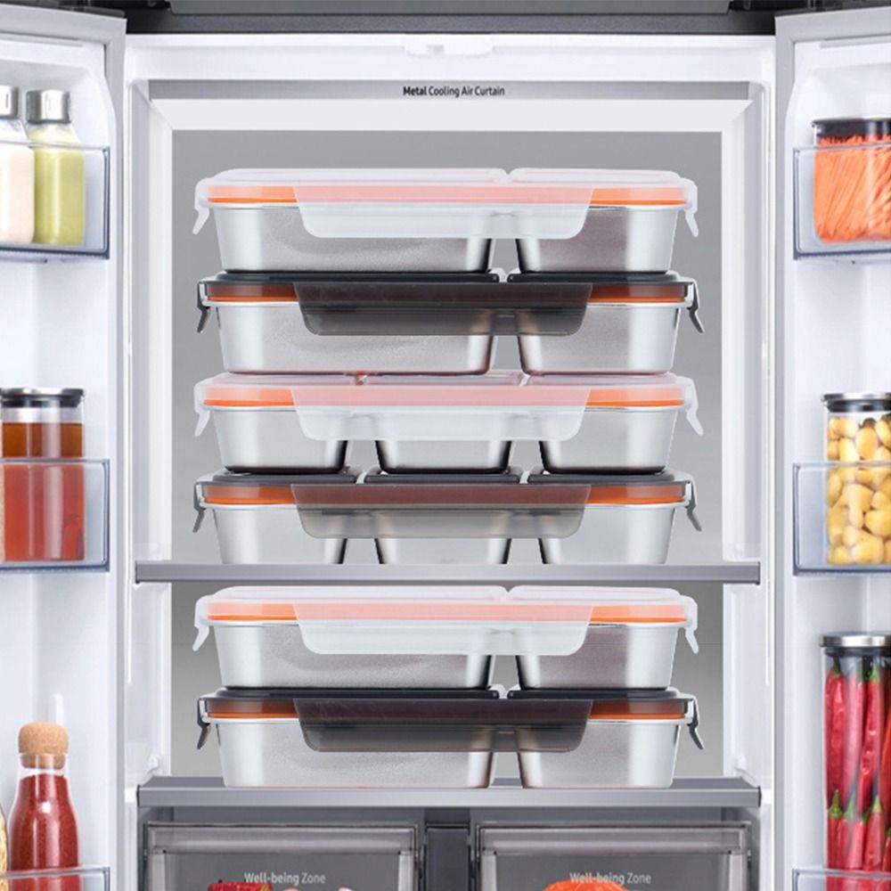 Frischhalte-Lebensmittelaufbewahrungsbehälter 2/3 Fächer Obst Lebensmittel Frischhaltebox Für Zuhause/Schule/Büro