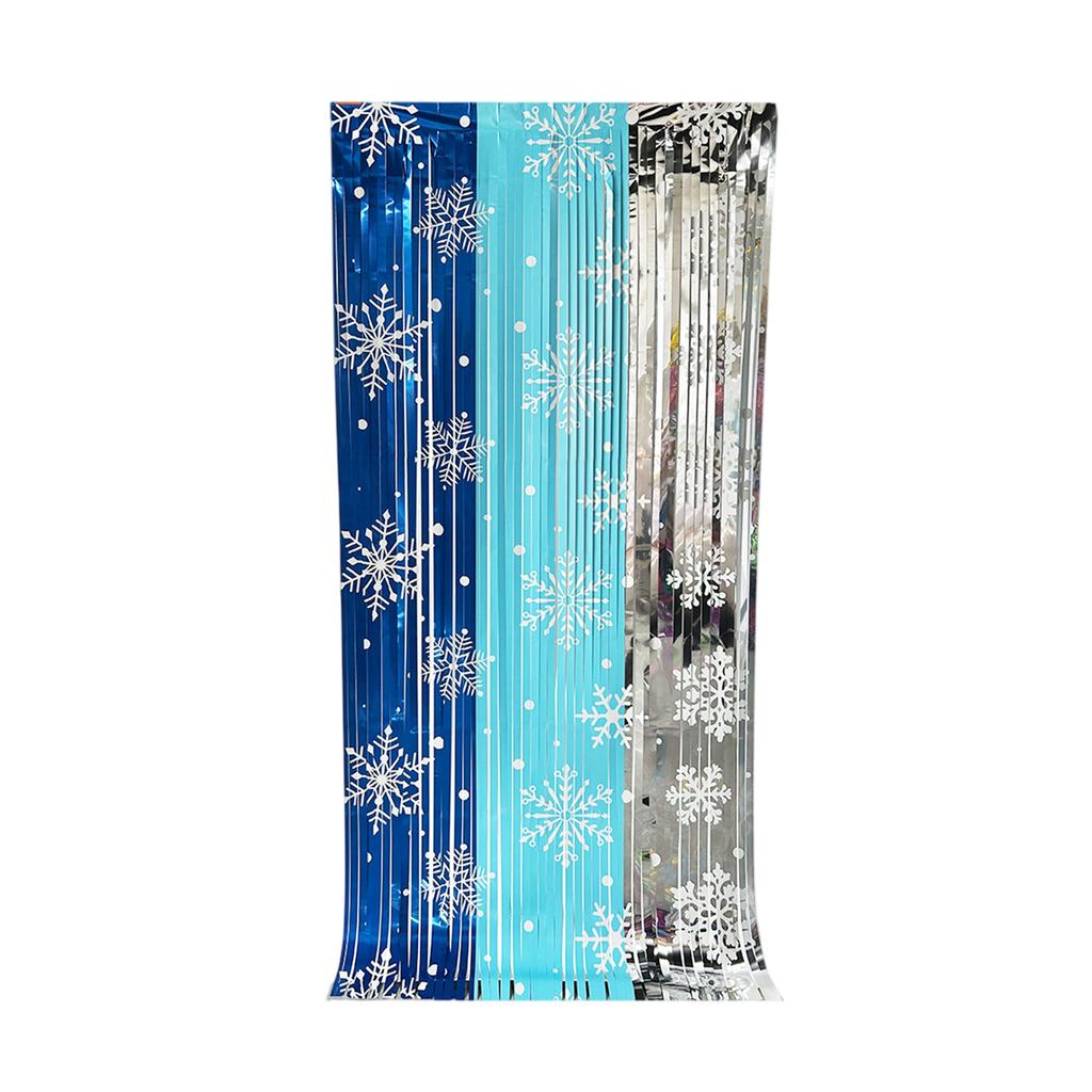Christmas Party Decorations Foil Fringe Curtains Red Green Snowflake Tinsels Streamers Photo Backdrops For New Year, Ugly Sweater Party Decor