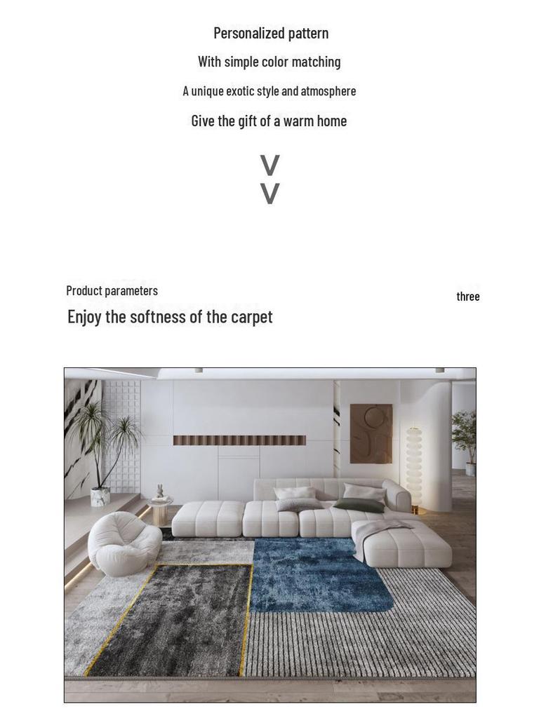Modern Nordic Non-Slip Living Room Carpet - Versatile Floor Mat for Bedroom, Bay Window, Coffee Table, or Bedside Use