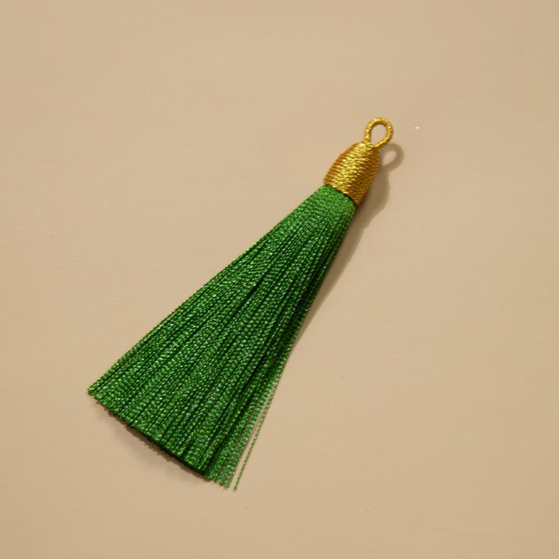 8Cm Pull Ring Gold Silk Threaded Cap Fringed Spike Polyester Fringed Antique Hanging Spike Bookmark Sachet Jewelry Accessories