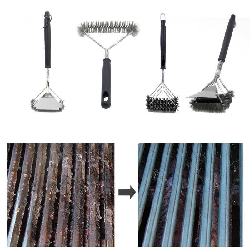 Wire Brush Spatula Long Handle Stainless Steel Brush For Wash Grill Oven Mesh