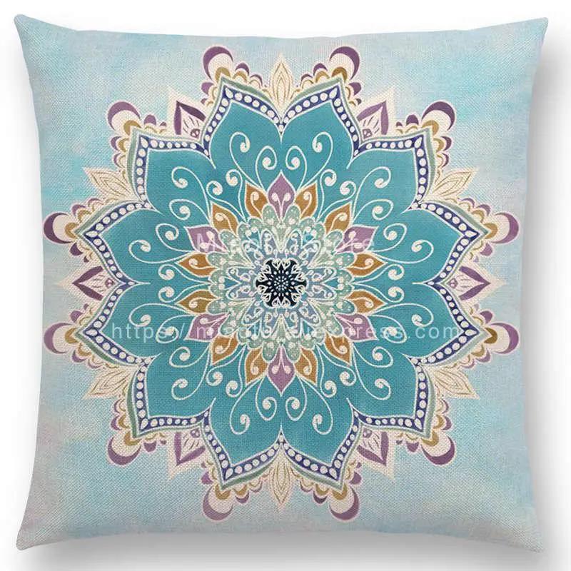 Neuer verträumter Regenbogen Boho Wüstenblume Wunderschöne Goldene Mandalas Savanne Fantasie Gelassenheit Drucke Kissenbezug Sofakissenbezug