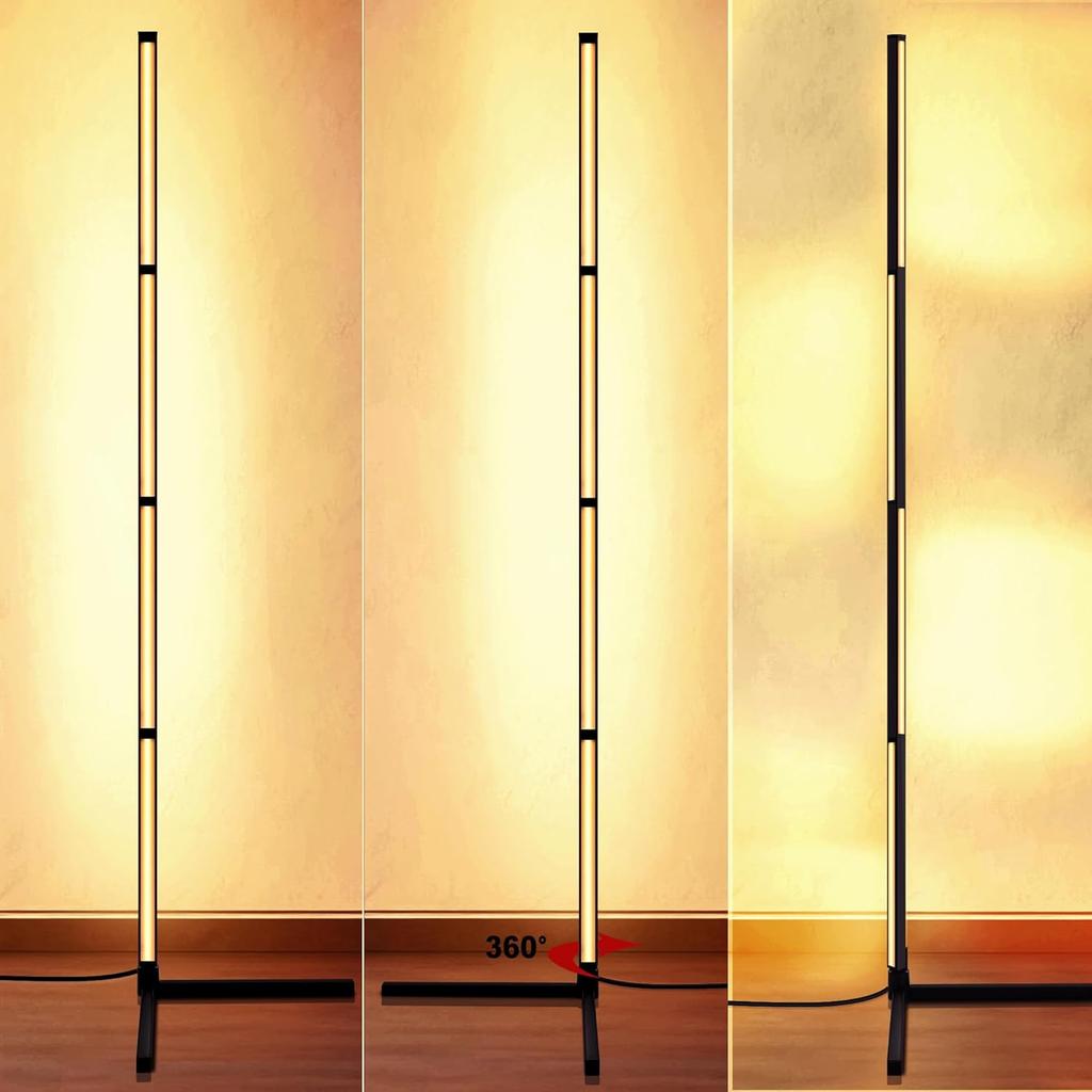 Corner Floor Lamp, 5.3ft Standing Lamp, LED Reading Light for Living Room, Bedroom, Office, Study Room (Warm White)