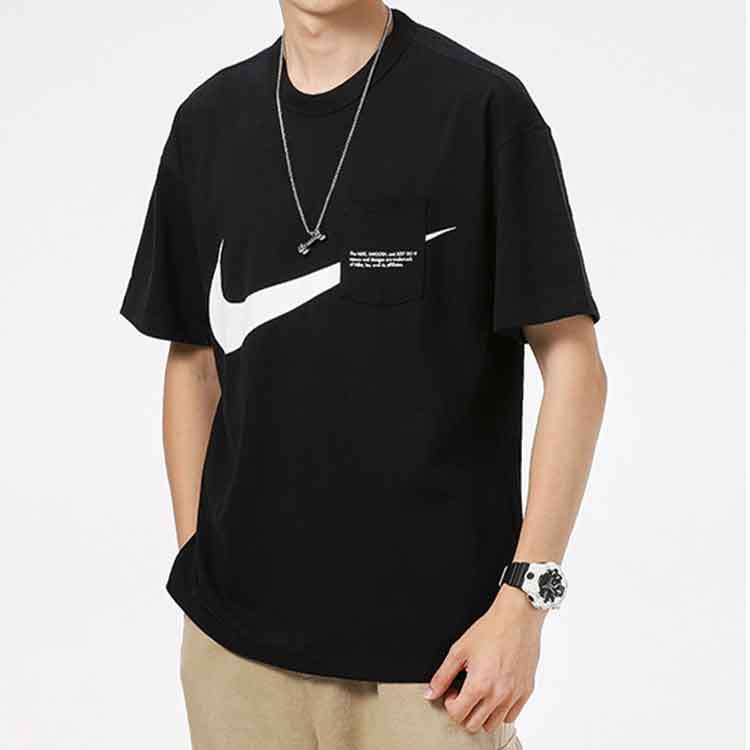 Nike T Shirts Men's Black Crew Neck Moderate Straight Fit DJ6297-010